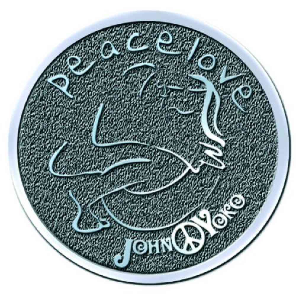 John Lennon - Peace & Love Pin - Grey